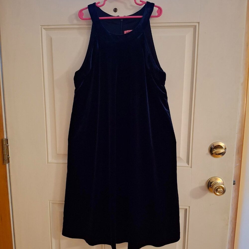 Betsey Johnson Navy Velvet Size 4 Dress